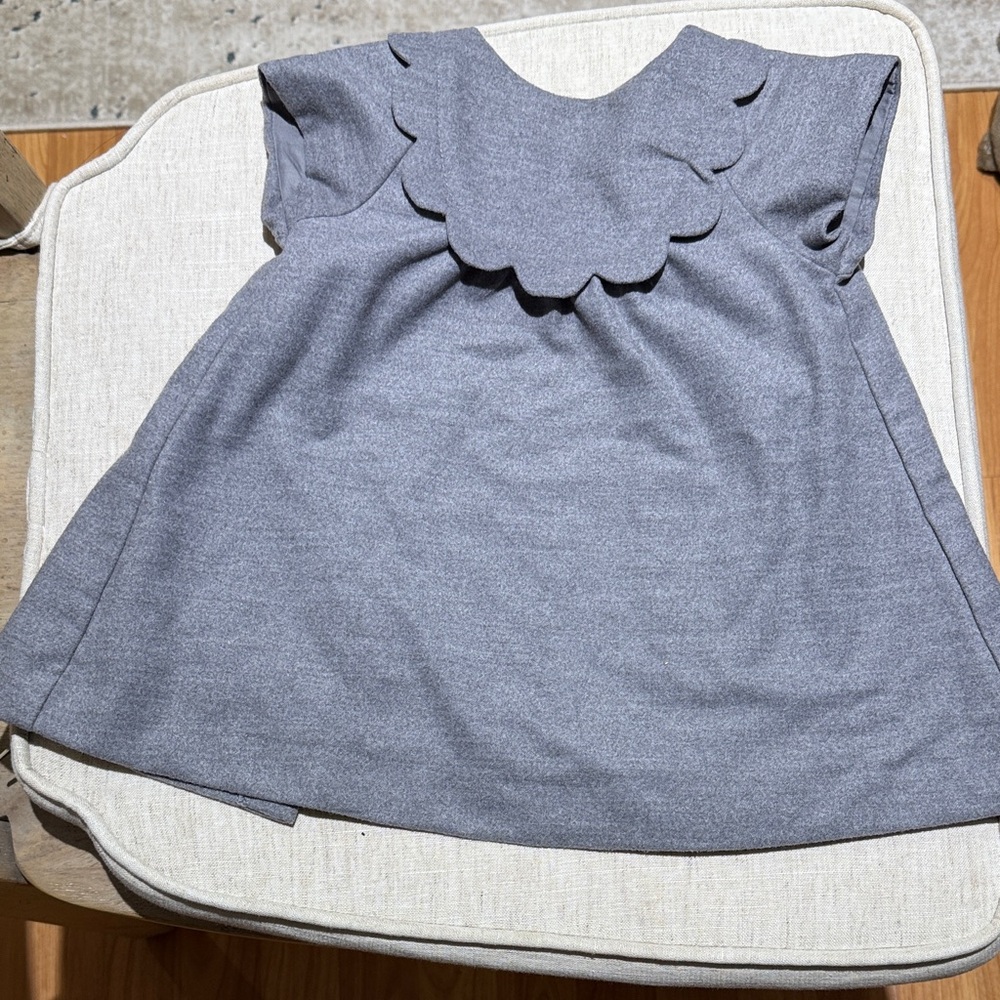 Jacadi Heather Gray Scalloped Collar Knit Dress